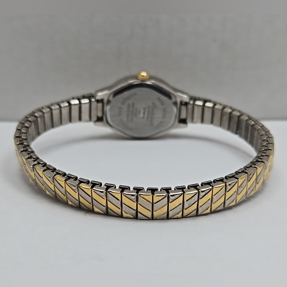 Gruen Precision Diamond Quartz Watch Two Tone Gold Silver New Battery Working - Picture 7 of 10